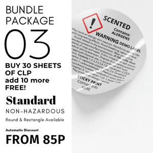 CLP Labels fast turnaround from 85p buy 30 add 10 more FREE! - Sticky Print