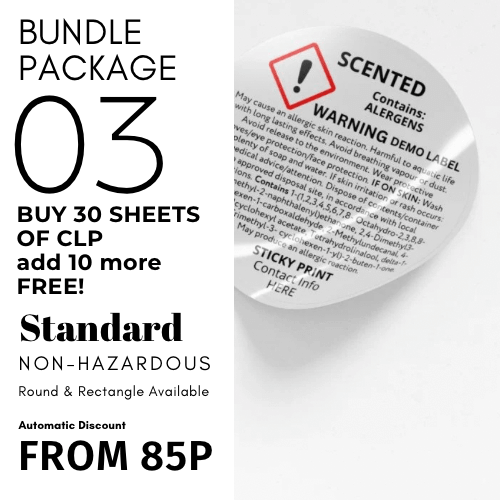 CLP Labels fast turnaround from 85p buy 30 add 10 more FREE! - Sticky Print
