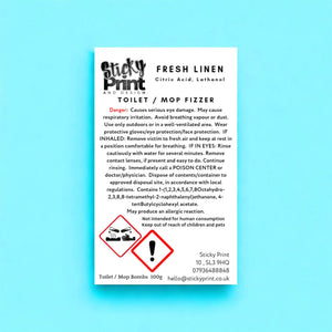 CLP - Toilet / Mop fizzers Bombs label (Citric Acid) - Sticky Print
