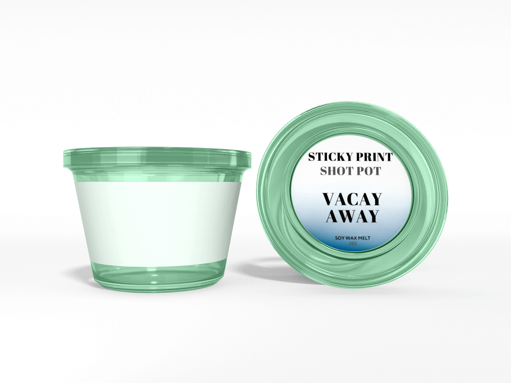 Deli Pot Brand Stickers - for 50ml deli pots. 51mm Sticker Custom design brand wax pot stickers - Sticky Print