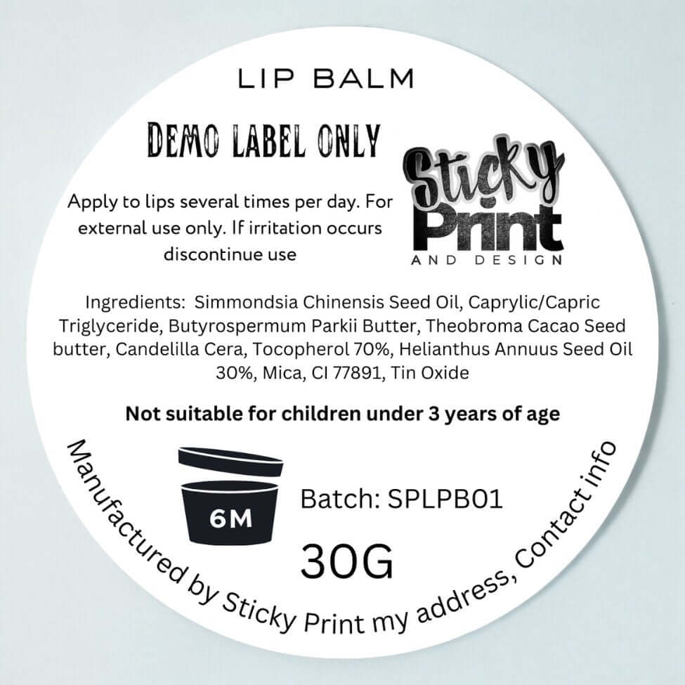 Perfume OIL - Assessment cosmetic labelling - Sticky Print
