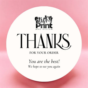 Round thank you stickers - Matt Paper Stickers, Custom Logo thank you stickers various - Sticky Print
