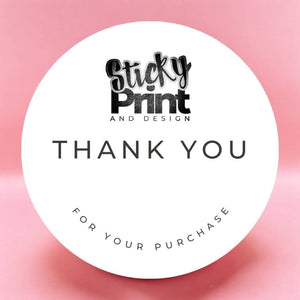 Round thank you stickers - Matt Paper Stickers, Custom Logo thank you stickers various - Sticky Print