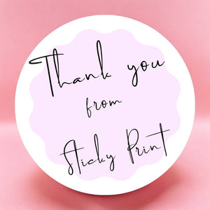 Round thank you stickers - Matt Paper Stickers, Custom Logo thank you stickers various - Sticky Print