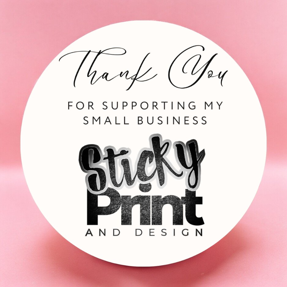 Round thank you stickers - Matt Paper Stickers, Custom Logo thank you stickers various - Sticky Print