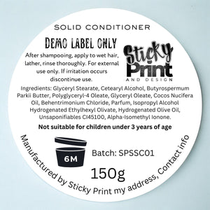 Solid Conditioner - Assessment cosmetic labelling - Sticky Print